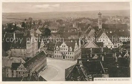 AK / Ansichtskarte Memmingen Stadtpanorama mit Blick auf das Rathaus Kat. Memmingen