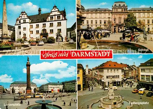 AK / Ansichtskarte Darmstadt Schloss Ludwigsplatz Luisenplatz Altes Rathaus  Kat. Darmstadt