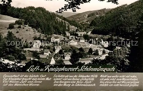 AK / Ansichtskarte Schoenmuenzach Panorama Kneippkurort im Murgtal Kat. Baiersbronn