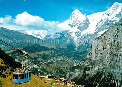 AK / Ansichtskarte Seilbahn Schilthorn Muerren Eiger Moench  Kat. Bahnen