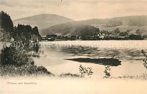 AK / Ansichtskarte Titisee Neustadt Seepartie mit Hochfirst Kat. Titisee Neustadt