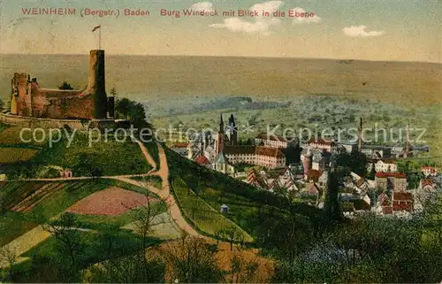 AK / Ansichtskarte Weinheim Bergstrasse Burg Windeck mit Ebene Kat. Weinheim