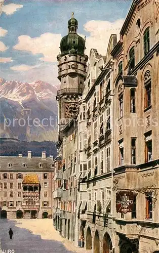 AK / Ansichtskarte Innsbruck Herzog Friedrich Strasse mit goldenem Dachl Wiro Kuenstlerkarte 2258 B Kat. Innsbruck