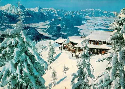 AK / Ansichtskarte Tegelberg Bergstation der Tegelbergbahn mit Panorama Berggaststaette Kat. Schwangau