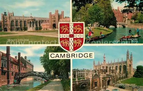 AK / Ansichtskarte Cambridge Cambridgeshire Backs Kings College Queens College Trinity College