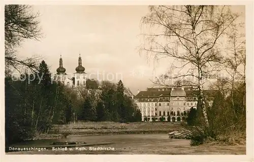 AK / Ansichtskarte Donaueschingen Schloss und Stadtkirche Kat. Donaueschingen