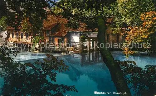 AK / Ansichtskarte Blaubeuren Blautopf Herbststimmung Kat. Blaubeuren