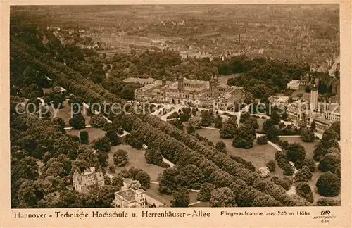 AK / Ansichtskarte Hannover Technische Hochschule Herrenhaeuser Allee Fliegeraufnahme aus 200 m Hoehe Kat. Hannover