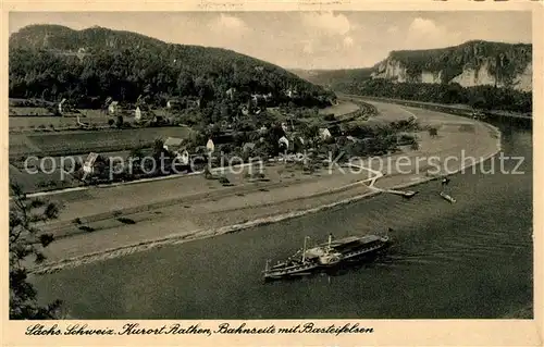 AK / Ansichtskarte Rathen Saechsische Schweiz Bahnseite Basteifelsen Kat. Rathen Sachsen