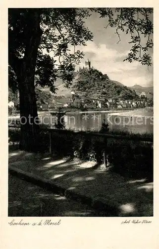 AK / Ansichtskarte Cochem Mosel Uferpartie an der Mosel Blick zur Reichsburg Kat. Cochem