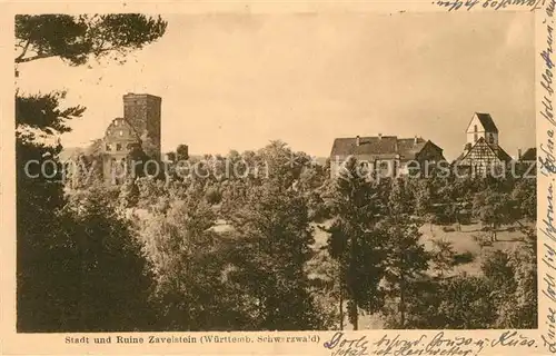 AK / Ansichtskarte Zavelstein Stadt und Ruine Kat. Bad Teinach Zavelstein