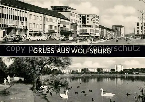 AK / Ansichtskarte Wolfsburg Porschestrasse Schillerteich Kat. Wolfsburg