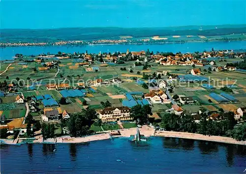 AK / Ansichtskarte Insel Reichenau Fliegeraufnahme Strandhotel Loechnerhaus Kat. Reichenau Bodensee