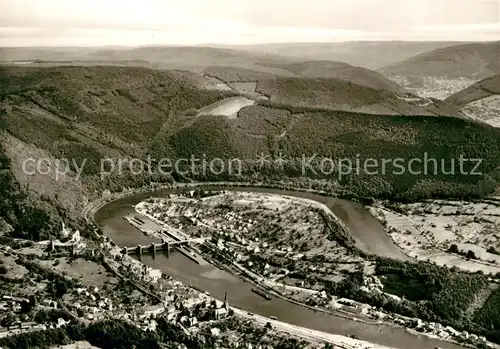 AK / Ansichtskarte Hirschhorn Neckar Fliegeraufnahme mit Neckarschleife Kat. Hirschhorn (Neckar)