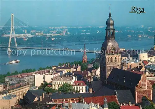 AK / Ansichtskarte Riga Lettland Panorama of Old Riga Church Bridge Kat. Riga