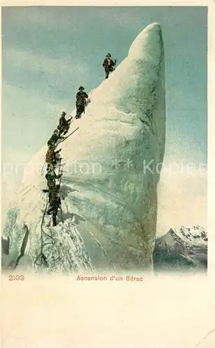 AK / Ansichtskarte Bergsteigen Klettern Ascension d un Serac  Kat. Bergsteigen