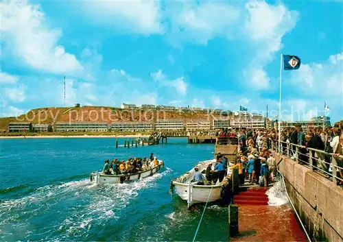 AK / Ansichtskarte Helgoland Ausbootung an der Landungsbruecke Nordseeinsel Kat. Helgoland