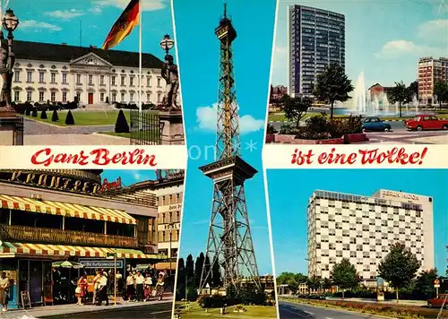 AK / Ansichtskarte Berlin Schloss Bellevue Funkturm Ernst Reuter Platz Kurfuerstendamm Hilton Hotel Kat. Berlin