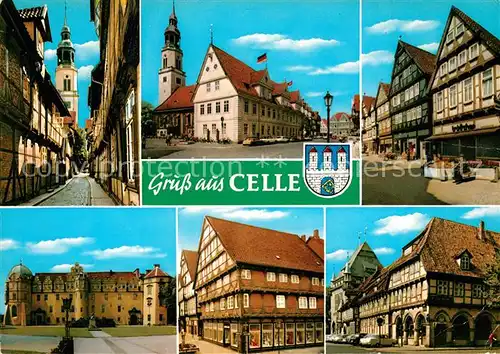 AK / Ansichtskarte Celle Niedersachsen Motive Innenstadt Fachwerkhaeuser Kirche Schloss Kat. Celle