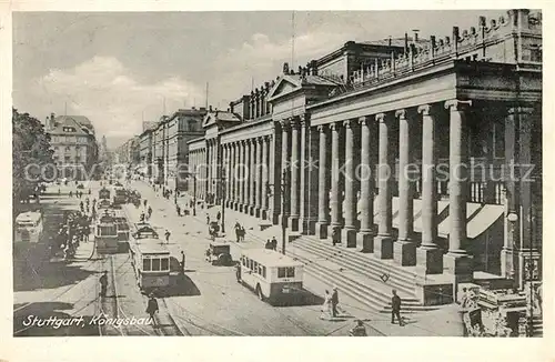 AK / Ansichtskarte Strassenbahn Stuttgart Koenigsbau Kat. Strassenbahn