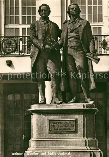 AK / Ansichtskarte Weimar Thueringen Goethe und Schillerdenkmal Kat. Weimar