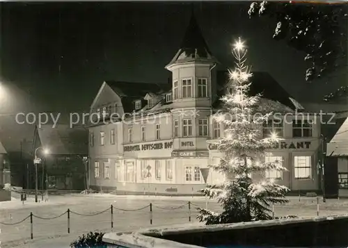 AK / Ansichtskarte Tabarz Kurhotel Deutscher Hof am Platz des Friedens zur Weihnachtszeit Kat. Tabarz Thueringer Wald