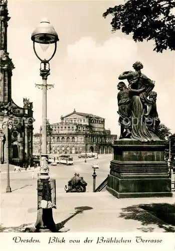 AK / Ansichtskarte Dresden Blick von der Bruehlschen Terrasse Kat. Dresden Elbe