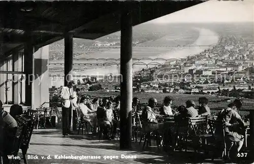 AK / Ansichtskarte Wien Blick von der Kahlenbergterrasse gegen Donau Kat. Wien