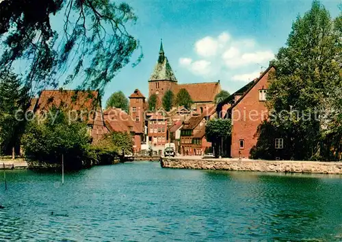 AK / Ansichtskarte Moelln Lauenburg Muehlenteich St. Nicolai Kirche Kat. Moelln