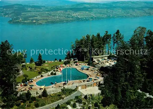 AK / Ansichtskarte Buergenstock Vierwaldstaettersee Fliegeraufnahme der Buergenstock Hotels mit Swimmingpool Kat. Buergenstock