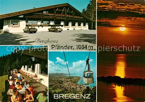AK / Ansichtskarte Bregenz Bodensee Berghaus Pfaender Pfaenderbahn Sonnenuntergang