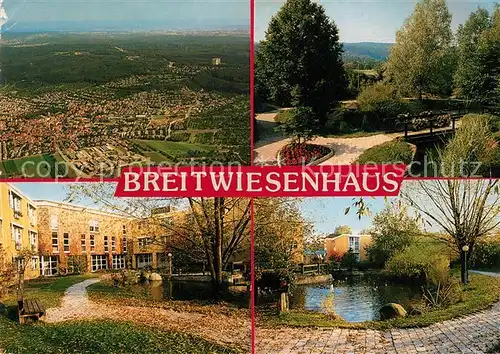 AK / Ansichtskarte Gerlingen Wuerttemberg Fliegeraufnahme Breitwiesenhaus Park Schwanenteich Kat. Gerlingen