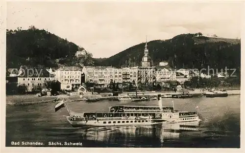 AK / Ansichtskarte Dampfer Seitenrad Dresden Bad Schandau  Kat. Schiffe