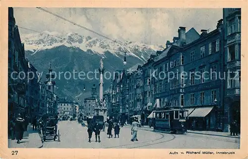 AK / Ansichtskarte Strassenbahn Innsbruck Maria Theresienstrasse  Kat. Strassenbahn