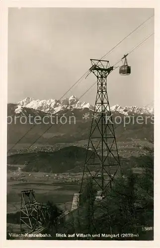 AK / Ansichtskarte Seilbahn Villach Kanzelbahn Mangart Kat. Bahnen