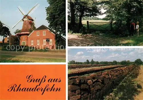 AK / Ansichtskarte Rhauderfehn Windmuehle Suedwieke Geestlandschaft Collinghorst Moorlandschaft Burlage Kat. Rhauderfehn