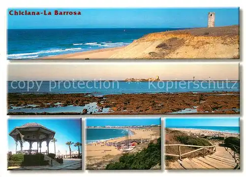 AK / Ansichtskarte Chiclana de la Frontera La Barrosa Strand Kueste Pavillon