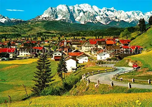 AK / Ansichtskarte Wallgau Panorama vom Barmer Eck auf Wettersteinwand und Dreitorspitze Kat. Wallgau