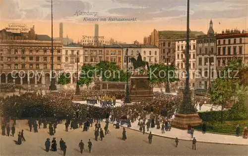 AK / Ansichtskarte Hamburg Konzert am Rathausmarkt Denkmal Reiterstandbild Kat. Hamburg