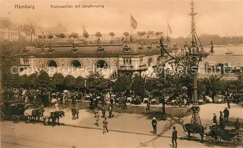 AK / Ansichtskarte Hamburg Alsterpavillon mit Jungfernstieg Kat. Hamburg