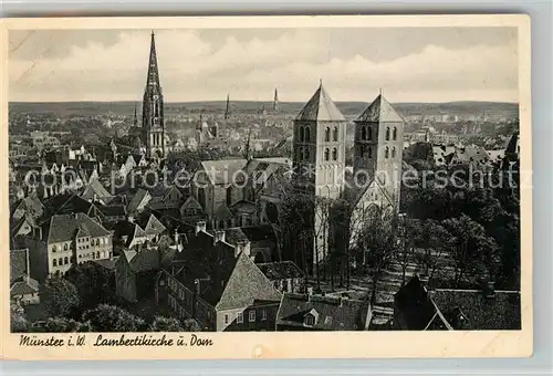 AK / Ansichtskarte Muenster Westfalen Lambertikirche und Dom Kat. Muenster