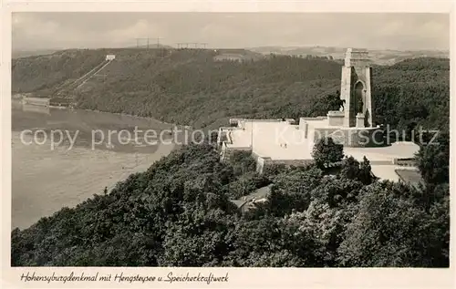 AK / Ansichtskarte Hengstey Hohensyburgdenkmal mit Hengsteysee und Speicherkraftwerk Kat. Hagen