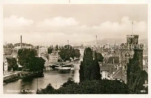 AK / Ansichtskarte Heilbronn Neckar Stadtpanorama mit Blick ueber den Neckar Turm Kat. Heilbronn