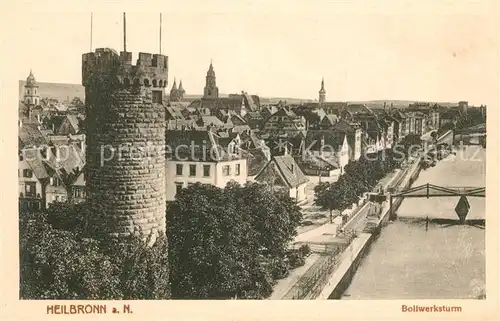 AK / Ansichtskarte Heilbronn Neckar Stadtpanorama mit Bollwerksturm Kat. Heilbronn