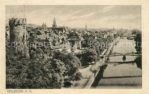AK / Ansichtskarte Heilbronn Neckar Stadtpanorama mit Blick ueber den Neckar Kat. Heilbronn