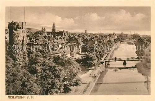 AK / Ansichtskarte Heilbronn Neckar Stadtpanorama mit Blick ueber den Neckar Kat. Heilbronn
