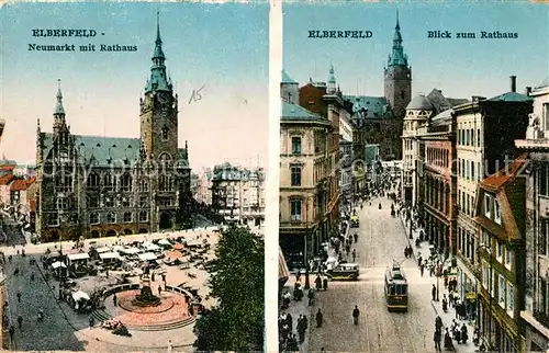 AK / Ansichtskarte Elberfeld Wuppertal Neumarkt Kirche Rathaus Kat. Wuppertal