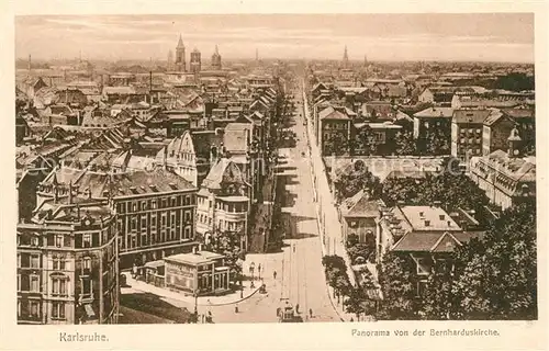 AK / Ansichtskarte Karlsruhe Baden Panorama von der Bernharduskirche