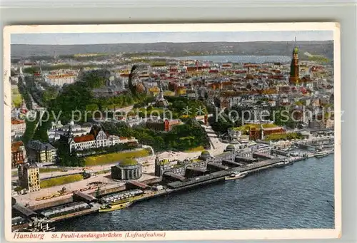 AK / Ansichtskarte Hamburg St Pauli Landungsbruecken Fliegeraufnahme Kat. Hamburg