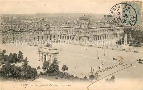 AK / Ansichtskarte Paris Vue generale du Louvre Kat. Paris